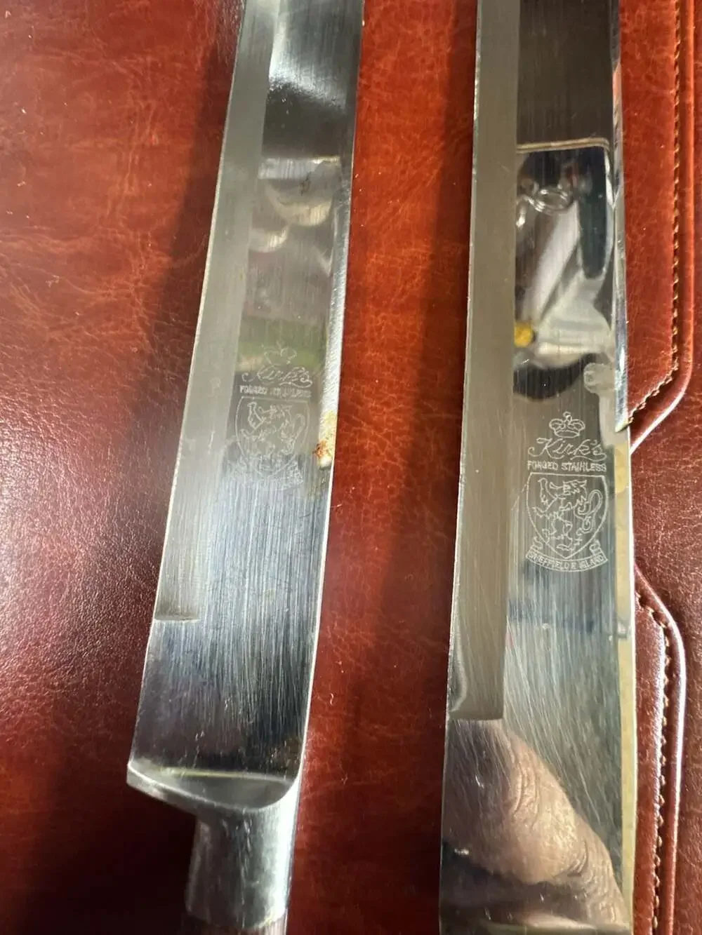 Vintage Kirk's Forged Stainless Sheffield England Carving Slicing Knife Set